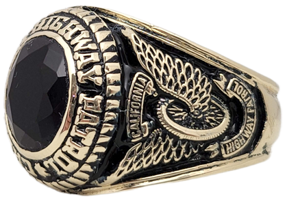 California Highway Patrol CHP Badge Ring With Gemstone