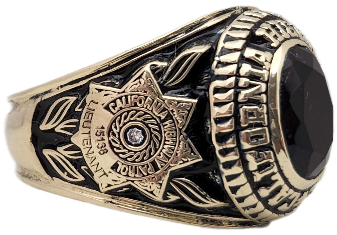 California Highway Patrol CHP Badge Ring With Gemstone