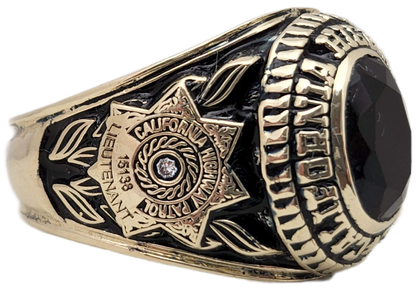 California Highway Patrol CHP Badge Ring With Gemstone