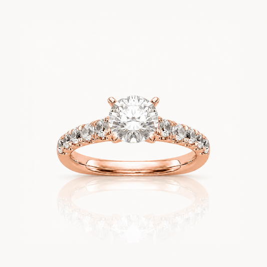 True Origin Lab Grown Diamond VS+ F+ Semi-Mount Peg Set Engagement Ring