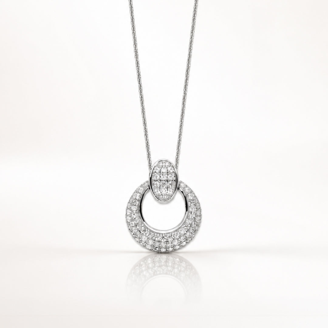True Origin Lab Grown Diamond VS+ F+ 18 in Complete Circle Pendant Necklace