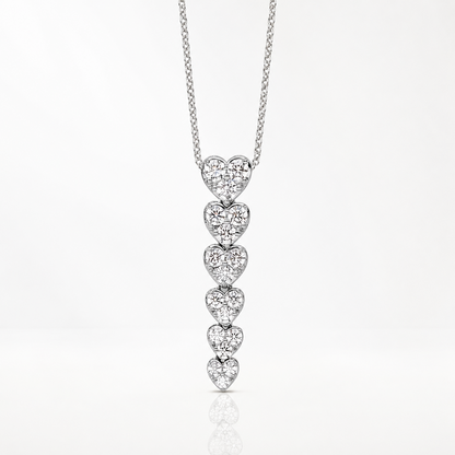 True Origin Lab Grown Diamond VS+ F+ Complete 18 in Hearts Pendant Necklace