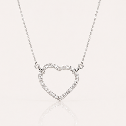 True Origin Lab Grown Diamond VS+ F+ Complete 18in Open Heart Necklace