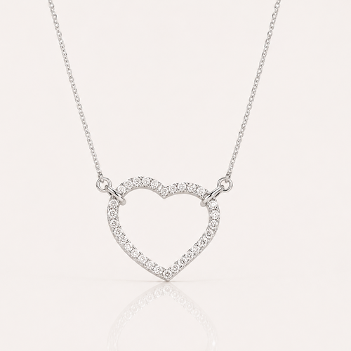 True Origin Lab Grown Diamond VS+ F+ Complete 18in Open Heart Necklace