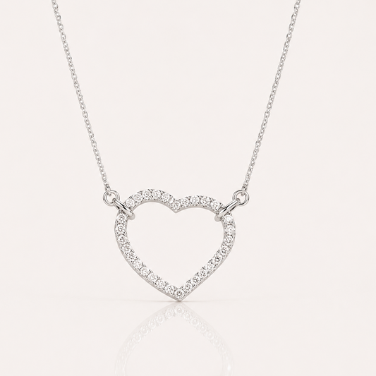 True Origin Lab Grown Diamond VS+ F+ Complete 18in Open Heart Necklace