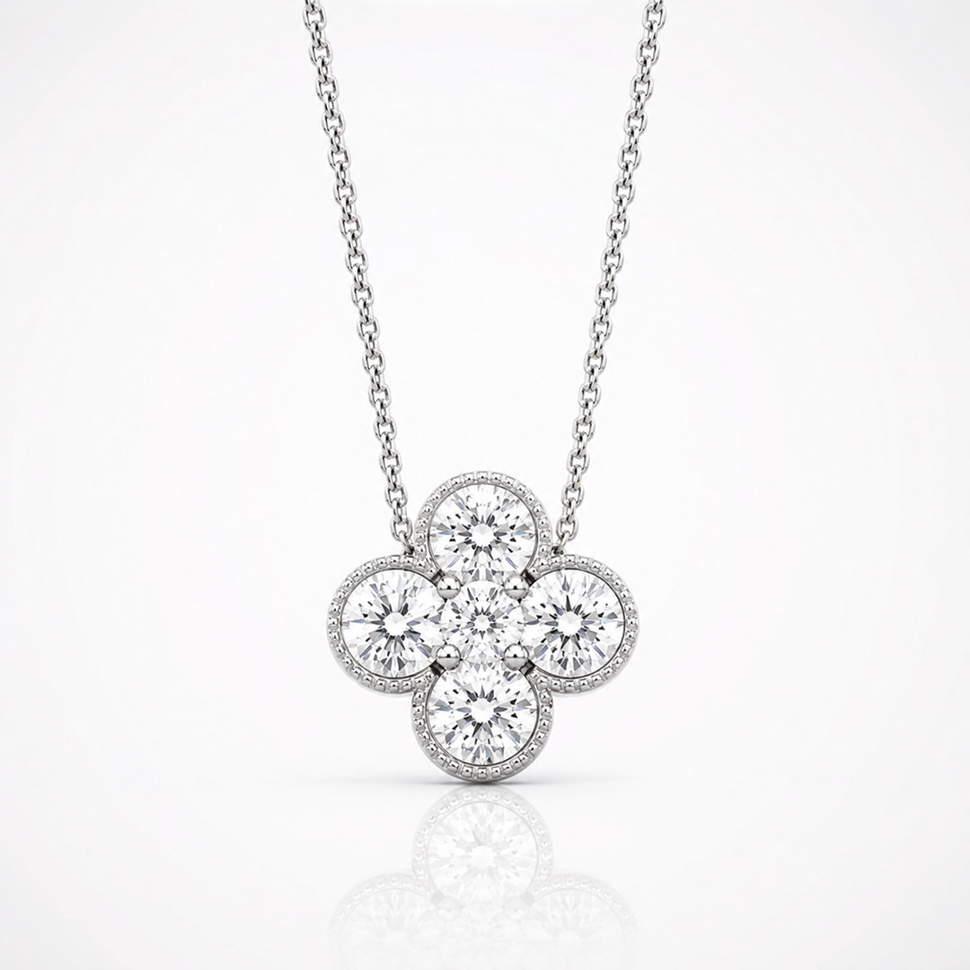 True Origin Lab Grown Diamond VS+ F+ Complete 18 in Bloom Floral Necklace