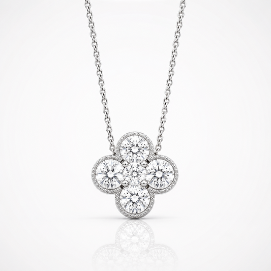 True Origin Lab Grown Diamond VS+ F+ Complete 18 in Bloom Floral Necklace