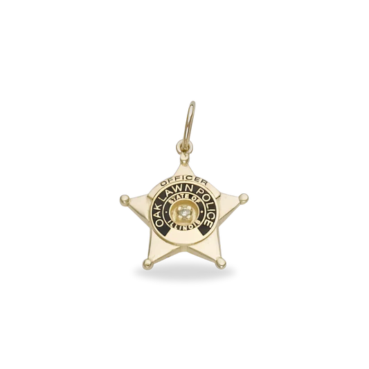 Oaklawn Police Department Medium Badge Pendant - Gold