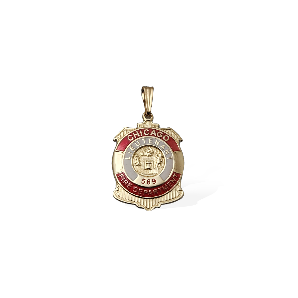 Chicago Fire Department Badge Pendant With Seal