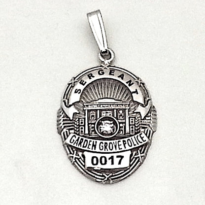 Garden Grove Police Department Small Badge Pendant - Gold