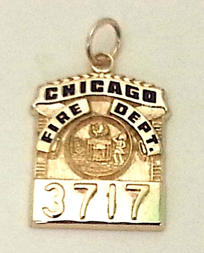 Chicago Fire Department Square Badge Pendant