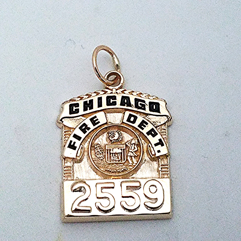 Chicago Fire Department Square Badge Pendant