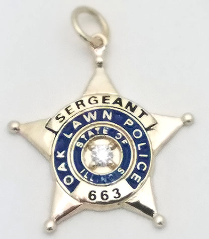 Oaklawn Police Department Medium Badge Pendant - Gold