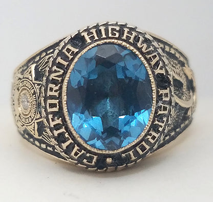 California HPD - Badge Ring - Gemstone