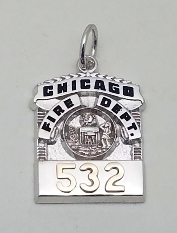 Chicago Fire Department Square Badge Pendant