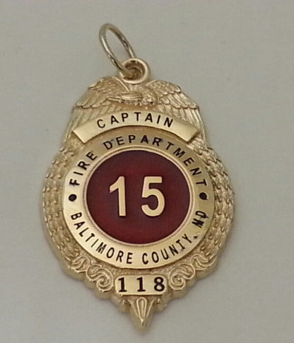 Baltimore County Fire Department Badge Pendant