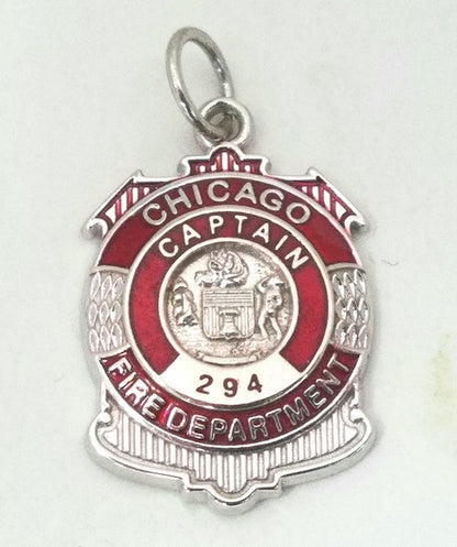 Chicago Fire Department Badge Pendant With Seal