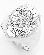 White gold Los Angeles County Fire Department Ring