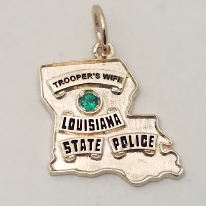 Louisiana State Police Medium Badge Pendant - Gold