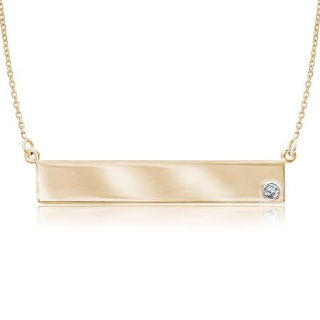 Popular Bar Necklace - Gold & Diamond