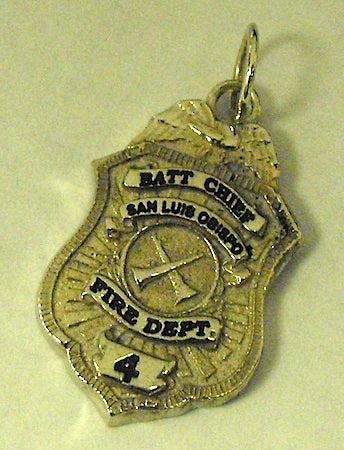 San Luis Obisbo Fire Department Medium Badge Pendant - Gold