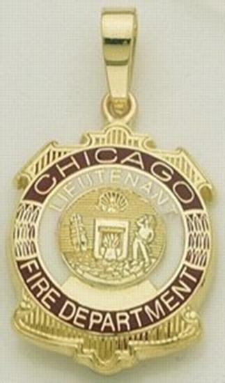 Chicago Fire Department Badge Pendant With Seal