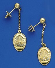 LAPD Badge Dangle Earrings