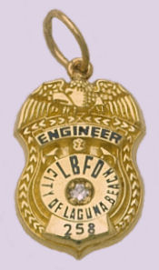 Laguna Beach Fire Department Small Badge Pendant - Gold
