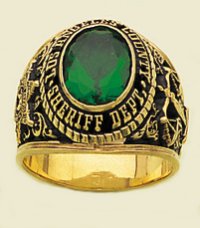 LACSD Classic Badge Ring With Gemstone