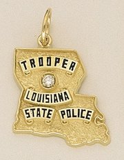 Louisiana State Police Medium Badge Pendant - Gold