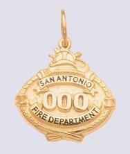 San Antonio Fire Department Small Badge Pendant - Gold