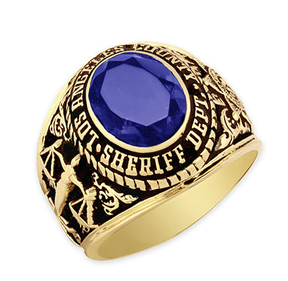 LACSD Classic Badge Ring With Gemstone