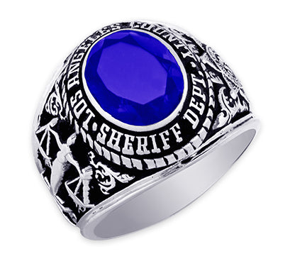 LACSD Classic Badge Ring With Gemstone