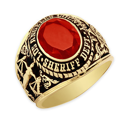 LACSD Classic Badge Ring With Gemstone