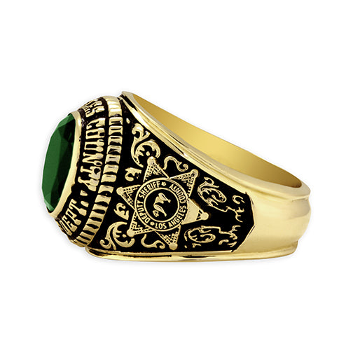 LACSD Classic Badge Ring With Gemstone