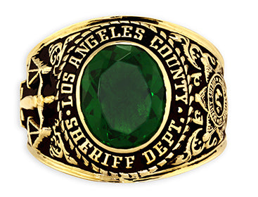 LACSD Classic Badge Ring With Gemstone